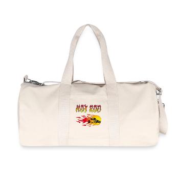 Vintage Racer Flame Car - Recycled Canvas Sports Bag by Stanley/Stella - natural - Front