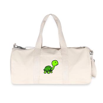 Turtle long neck smiling happy funny - Recycled Canvas Sports Bag by Stanley/Stella - natural - Front