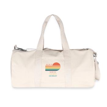 Gen X élevé sur l’eau de tuyau et la conception de négligence. - Sac de sport en toile recyclée Stanley/Stella - blanc naturel - Devant