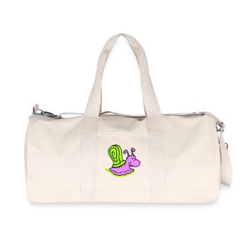 Snail Slime Trail Cute Cute Happy Cool - Recycled Canvas Sports Bag by Stanley/Stella - natural - Front