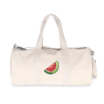 Pixel Watermelon Slice - Recycled Canvas Sports Bag by Stanley/Stella - natural - Front