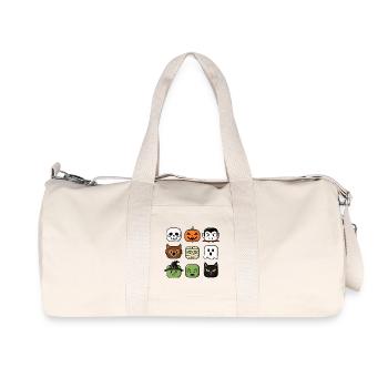 Halloween Building Block Heads Youth Child Halloween - Recycled Canvas Sports Bag by Stanley/Stella - natural - Front