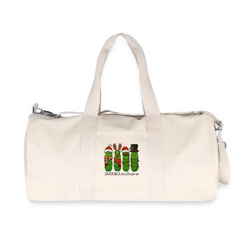Funny Christmas Pickles Dill With It Design - Recycelte Canvas-Sporttasche von Stanley/Stella - Naturweiß - Vorne
