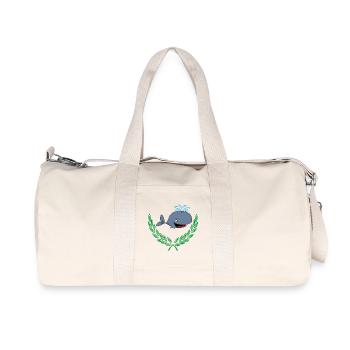 Whale in Laurel Wreath - Recycled Canvas Sports Bag by Stanley/Stella - natural - Front