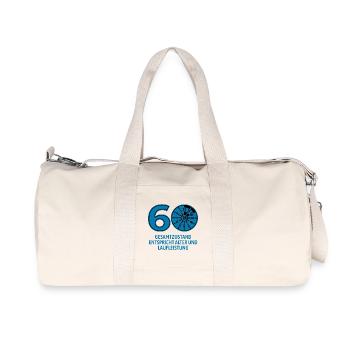 HU Januar 2026 - 60 Jahre - Geburtstag Geschenk - Recycelte Canvas-Sporttasche von Stanley/Stella - Naturweiß - Vorne