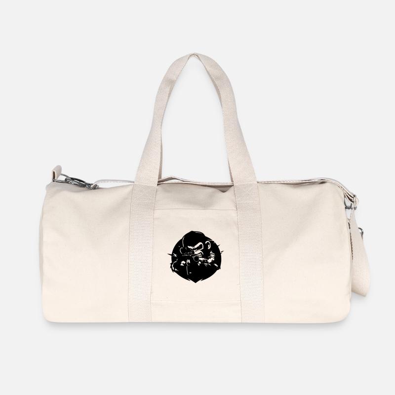 Affe mit Gewehr - Recycelte Canvas-Sporttasche von Stanley/Stella - Naturweiß