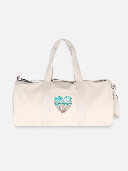Mallorca Malle 2026 Herz (Version Meer Strand) - Recycelte Canvas-Sporttasche von Stanley/Stella - Naturweiß