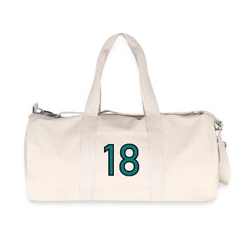 18. 18 YEARS OLD. 18th ANNIVERSARY. 18 BIRTHDAY. - Recycled Canvas Sports Bag by Stanley/Stella - natural - Front