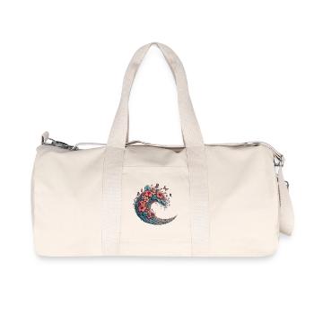 Vague lunaire avec des fleurs tropicales - Sac de sport en toile recyclée Stanley/Stella - blanc naturel - Devant