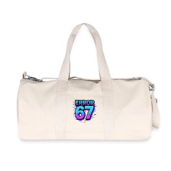 Error 67 Six Seven Glitch Cyber Meme Gift Idea - Recycled Canvas Sports Bag by Stanley/Stella - natural - Front