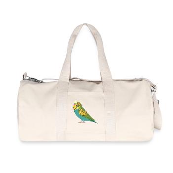 Perruche perruche turquoise vert jaune - Sac de sport en toile recyclée Stanley/Stella - blanc naturel - Devant