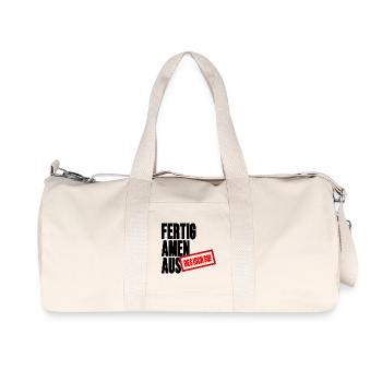 Fertig Amen Aus - Des Isch so Schwäbischer Spruch - Recycelte Canvas-Sporttasche von Stanley/Stella - Naturweiß - Vorne