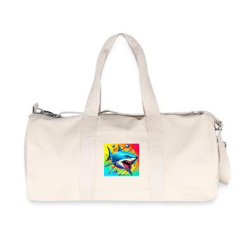 Requin - Sac de sport en toile recyclée Stanley/Stella - blanc naturel - Devant