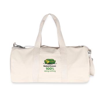 Weekend prediction: 100% doing nothing - Recycled Canvas Sports Bag by Stanley/Stella - natural - Front