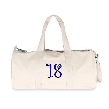 18. 18 JAHRE ALT. 18-JÄHRIGES JUBILÄUM. 18. GEBURTSTAG. - Recycelte Canvas-Sporttasche von Stanley/Stella - Naturweiß - Vorne