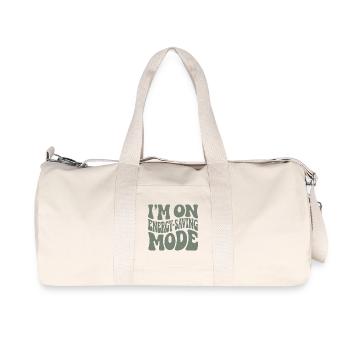 Power Saving Mode | Introvert Humor - Recycled Canvas Sports Bag by Stanley/Stella - natural - Front