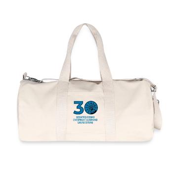 HU Mai 2026 - 30 Jahre - Geburtstag Geschenk - Recycelte Canvas-Sporttasche von Stanley/Stella - Naturweiß - Vorne