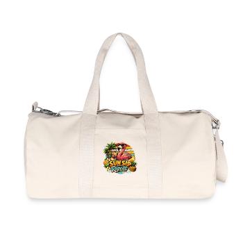 Répétition des vacances d’été des flamants au soleil - Sac de sport en toile recyclée Stanley/Stella - blanc naturel - Devant