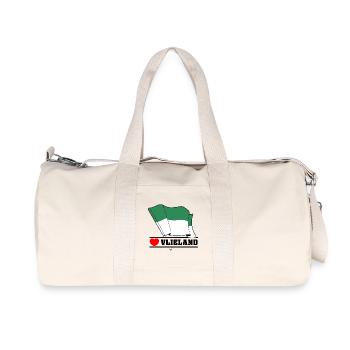 J’adore Vlieland – Design du drapeau de l’île - Sac de sport en toile recyclée Stanley/Stella - blanc naturel - Devant