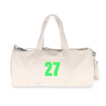 Neon Green 27 Typography Black - Recycled Canvas Sports Bag by Stanley/Stella - natural - Front