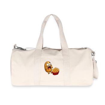 Kartoffelzubereitung Pommes Frites Lustige Pommes  - Recycelte Canvas-Sporttasche von Stanley/Stella - Naturweiß - Vorne