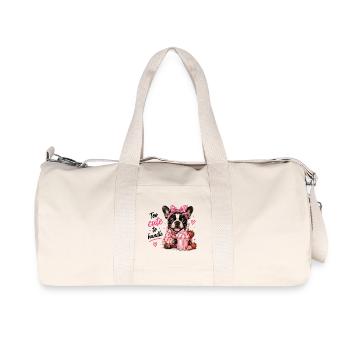 Too Cute To Handle French Bulldog Strawberry - Recycled Canvas Sports Bag by Stanley/Stella - natural - Front