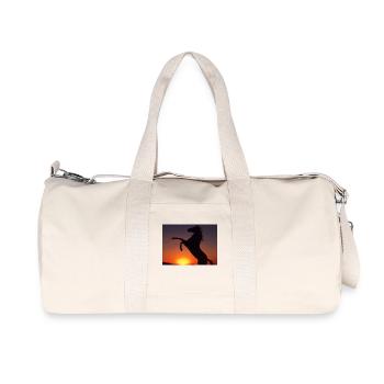 chevaux sur coucherdu soleil - Sac de sport en toile recyclée Stanley/Stella - blanc naturel - Devant
