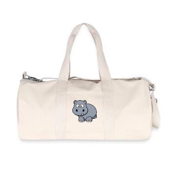 Hippo Happy Hippo comic style for children - Recycled Canvas Sports Bag by Stanley/Stella - natural - Front