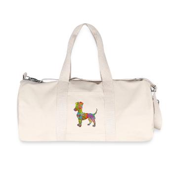 Manchester Terrier Multicolor - Recycelte Canvas-Sporttasche von Stanley/Stella - Naturweiß - Vorne