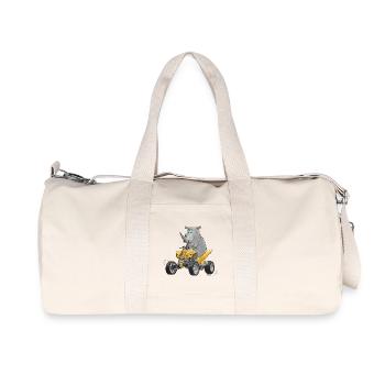 Rhinocéros drôle - Quad - Sac de sport en toile recyclée Stanley/Stella - blanc naturel - Devant
