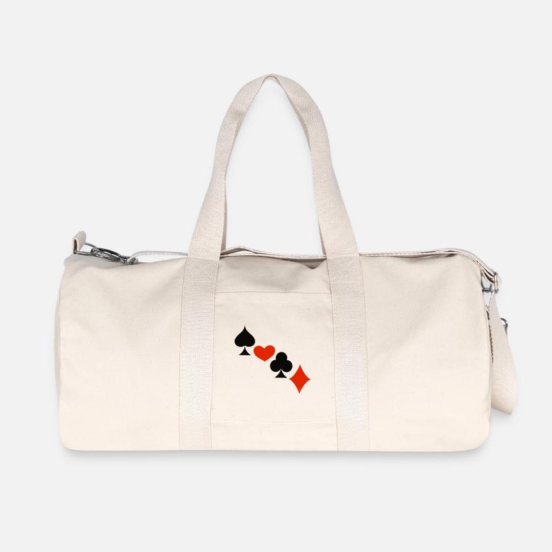 Glück im Spiel … | Spielkarten | Geschenkidee - Recycelte Canvas-Sporttasche von Stanley/Stella - Naturweiß
