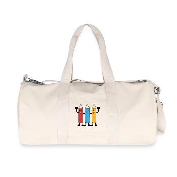 Colored pencils comic style - Recycled Canvas Sports Bag by Stanley/Stella - natural - Front