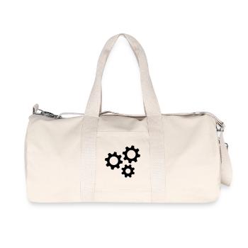 Gear Gearwheel Machines Work - Recycled Canvas Sports Bag by Stanley/Stella - natural - Front