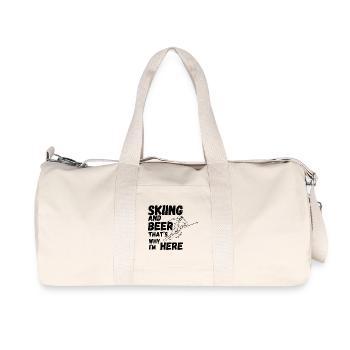 Skiing and Beer - Recycelte Canvas-Sporttasche von Stanley/Stella - Naturweiß - Vorne