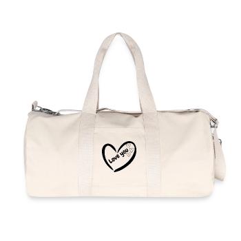 Heart Silhouette Girl Design - Recycled Canvas Sports Bag by Stanley/Stella - natural - Front