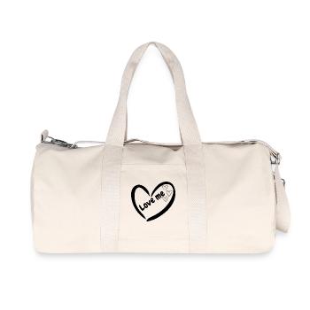 Minimal Hearts Line Drawing - Recycled Canvas Sports Bag by Stanley/Stella - natural - Front