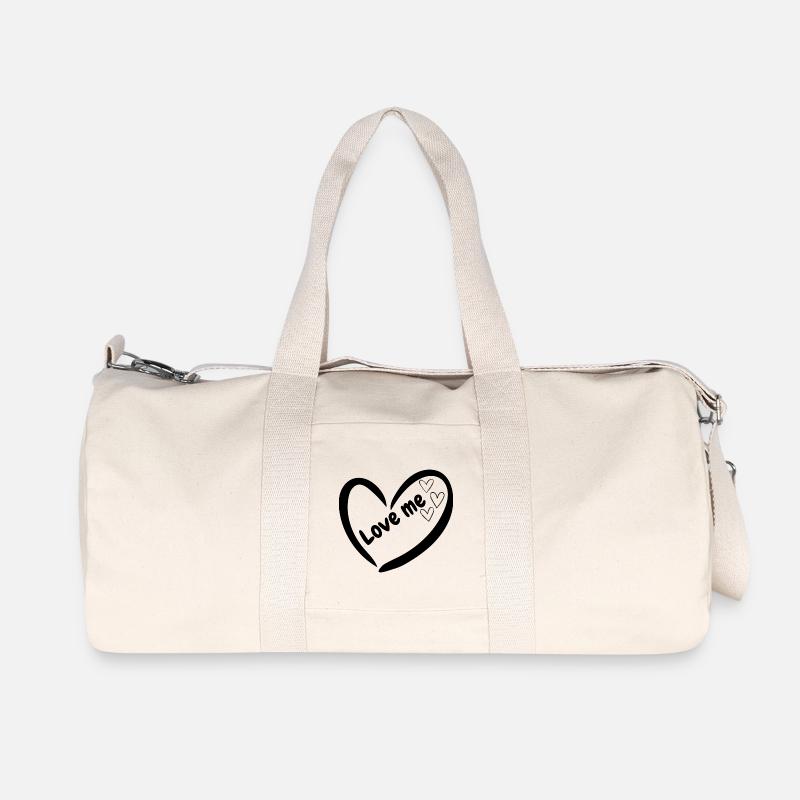 Minimalherzen Linienzeichnung - Recycelte Canvas-Sporttasche von Stanley/Stella - Naturweiß