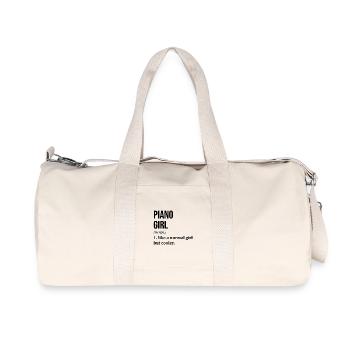 Piano Girl Funny Saying - Recycled Canvas Sports Bag by Stanley/Stella - natural - Front