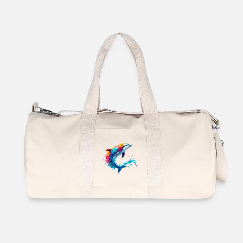 Delfin - Recycelte Canvas-Sporttasche von Stanley/Stella - Naturweiß
