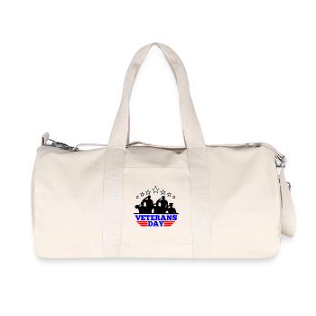Veterans Day Emblem - Recycled Canvas Sports Bag by Stanley/Stella - natural - Front
