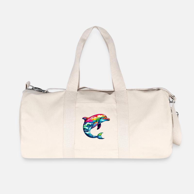 Delfin - Recycelte Canvas-Sporttasche von Stanley/Stella - Naturweiß