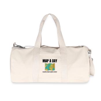 World Map GIS Cartography Earth Geography - Recycled Canvas Sports Bag by Stanley/Stella - natural - Front