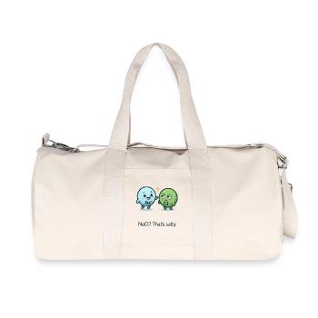 NaCl? That’s salty – Chemie mit Geschmack - Recycelte Canvas-Sporttasche von Stanley/Stella - Naturweiß - Vorne