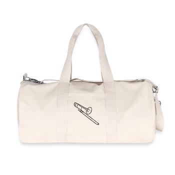 Trombone Sketch Gift for Trombonists - Recycled Canvas Sports Bag by Stanley/Stella - natural - Front