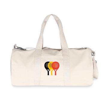 Padel Belgien Tricolore - Recycelte Canvas-Sporttasche von Stanley/Stella - Naturweiß - Vorne