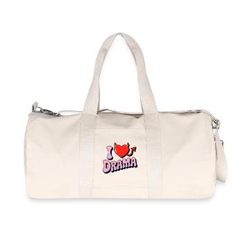 J’adore le drame. Drôle de coeur de diable Vintage Style des années 70 - Sac de sport en toile recyclée Stanley/Stella - blanc naturel - Devant
