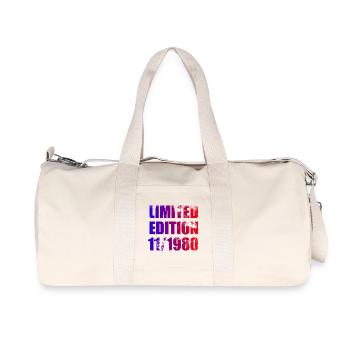 45th Birthday Limited Edition 11/1980 - Recycled Canvas Sports Bag by Stanley/Stella - natural - Front