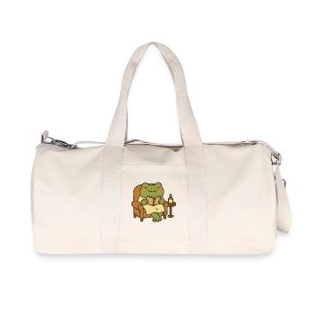 Reading Frog in Armchair – Cozy Evening - Recycled Canvas Sports Bag by Stanley/Stella - natural - Front