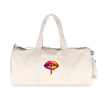 Lèvres néon dégoulinantes - Sac de sport en toile recyclée Stanley/Stella - blanc naturel - Devant