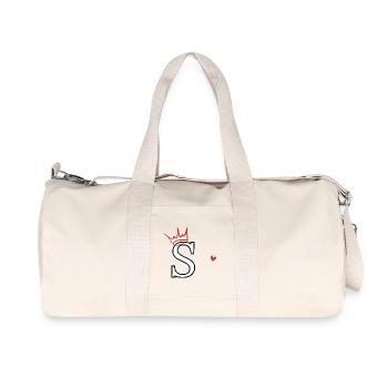 Letter s crown heart - Recycled Canvas Sports Bag by Stanley/Stella - natural - Front